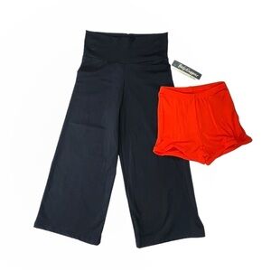 Body Wrappers 2 Pairs of Cropped Black Dance Pants Women’s Size Medium NWT New